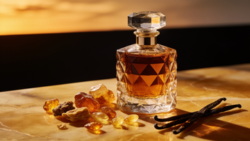 Profumi ambrati e orientali – flacone ambrato, resine d'ambra e vaniglia