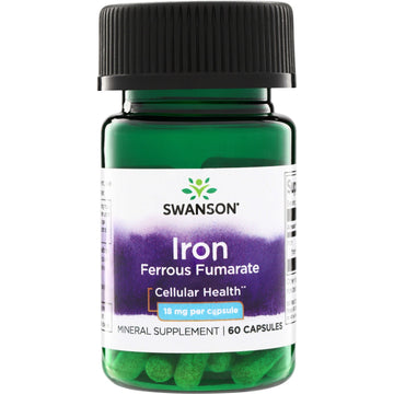 Swanson Iron Ferrous Fumarate 18 mg 60 capsule – integratore di ferro