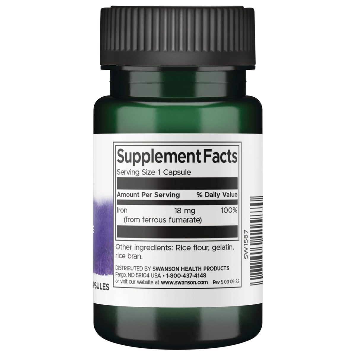 Swanson Iron Ferrous Fumarate 18 mg 60 capsule – integratore di ferro