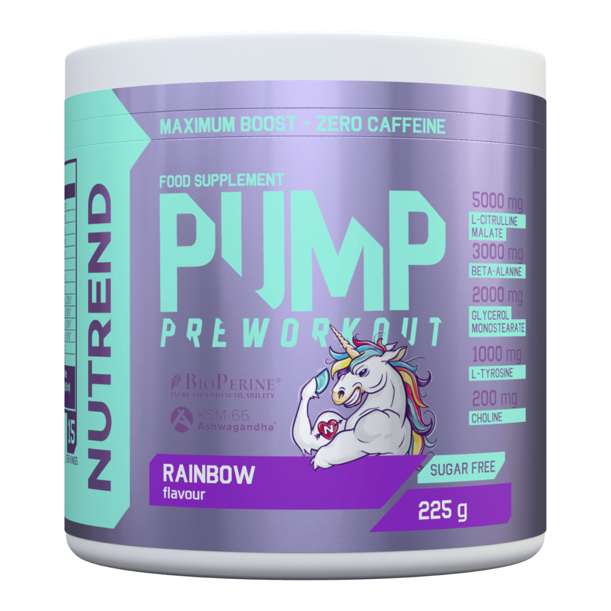 Nutrend Pump 225 g – Pre-workout in polvere senza caffeina