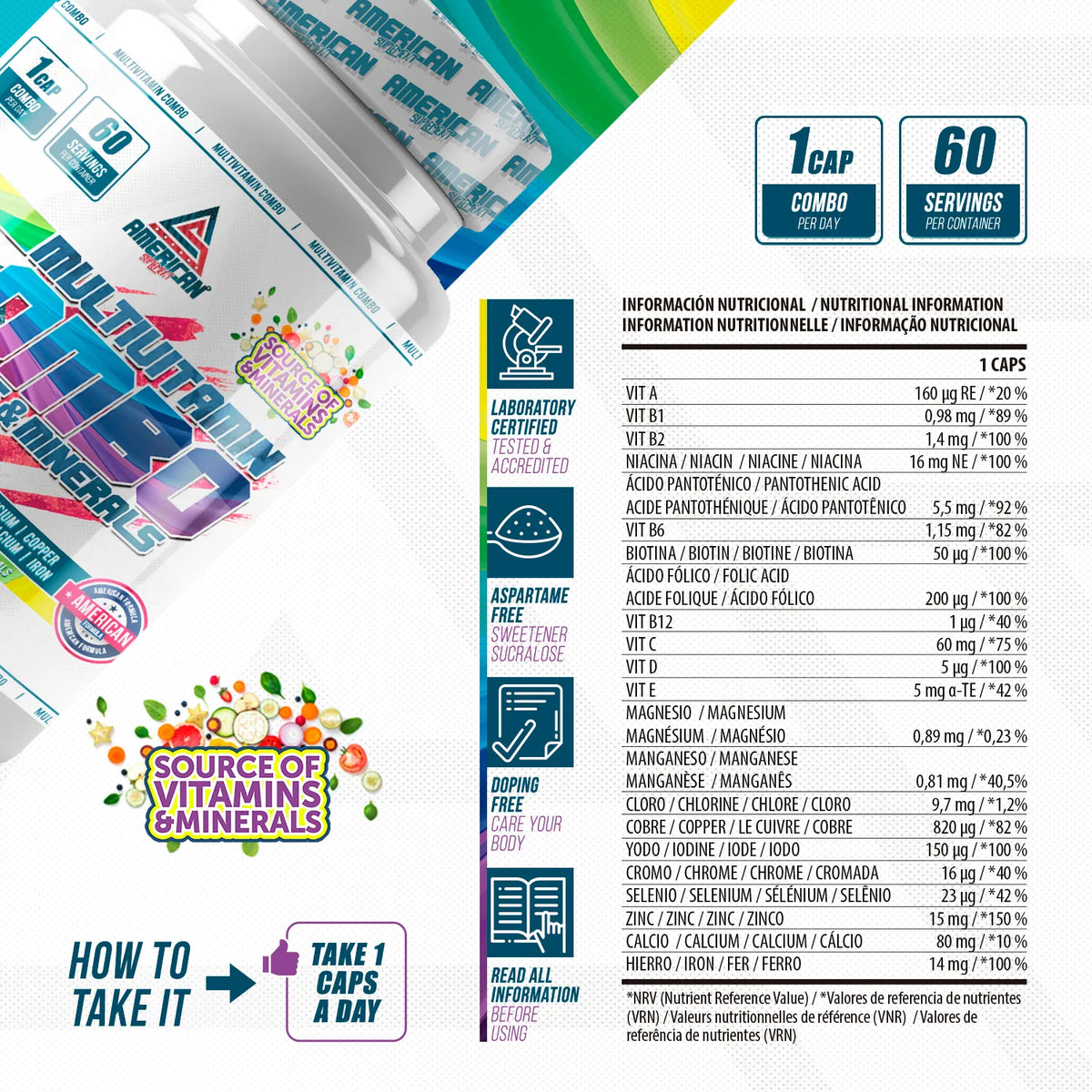 American Suplement Multivitamin Combo 60 capsule – multivitaminico con minerali