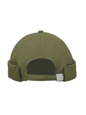 Berretto Docker Verde Oliva in Cotone Pesante Spazzolato – Taglia Unica
