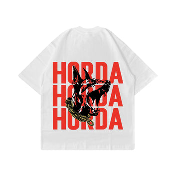 T-shirt Boxy Fit Bianca 100% Cotone Horda X3