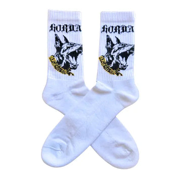 Custom socks Calzino Horda con ricamo Dobermann
