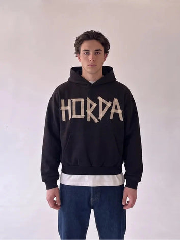 Felpa Unisex con Cappuccio 380g Taped Boxy Fit Made in Italy | Horda Brand