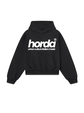 Felpa Urban Nera 330g Boxy Fit | Made in Italy – Horda Brand