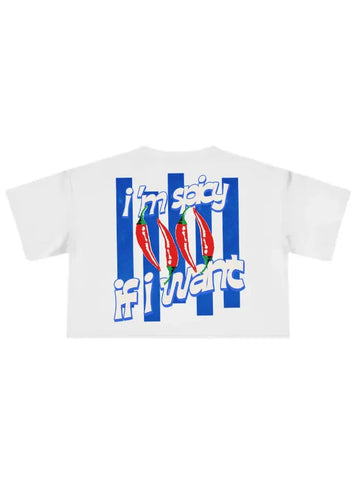 Spicy – T-Shirt Cropped Donna 180gr Cotone Pesante | Made in Italy