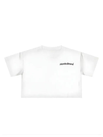 T-Shirt Donna Cropped Basic Bianca Cotone Italiano 100%