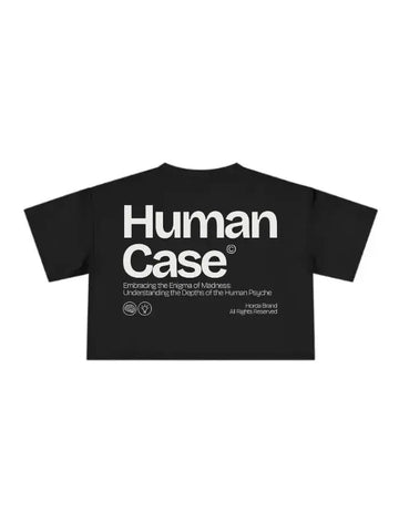 T-Shirt Donna Human Case Boxy Fit Cropped 100% Cotone Made in Italy