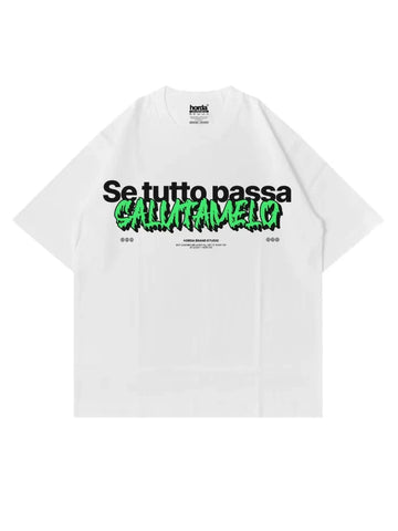 T-Shirt Bianca 200gr Oversize Cotone Made in Italy - Pass