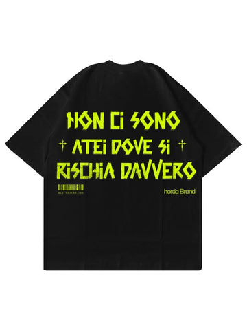T-Shirt Tapeflow Black Boxy Fit 220 GSM  Horda Brand