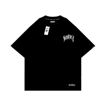T-shirt Nera Boxy Fit Gotic Dog 100% Cotone Made in Italy