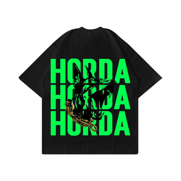 T-shirt Nera 100% Cotone Boxy Fit Horda X3
