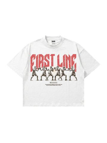T-shirt Bianca Boxy Fit 200gsm "First Line" - Horda Brand