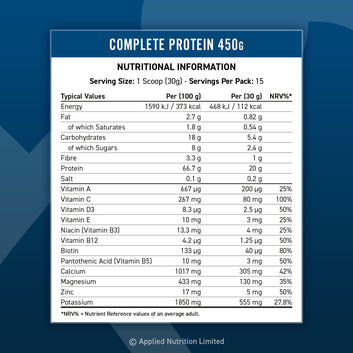 Applied Nutrition Complete Protein 450 g – proteine whey e collagene alla vaniglia