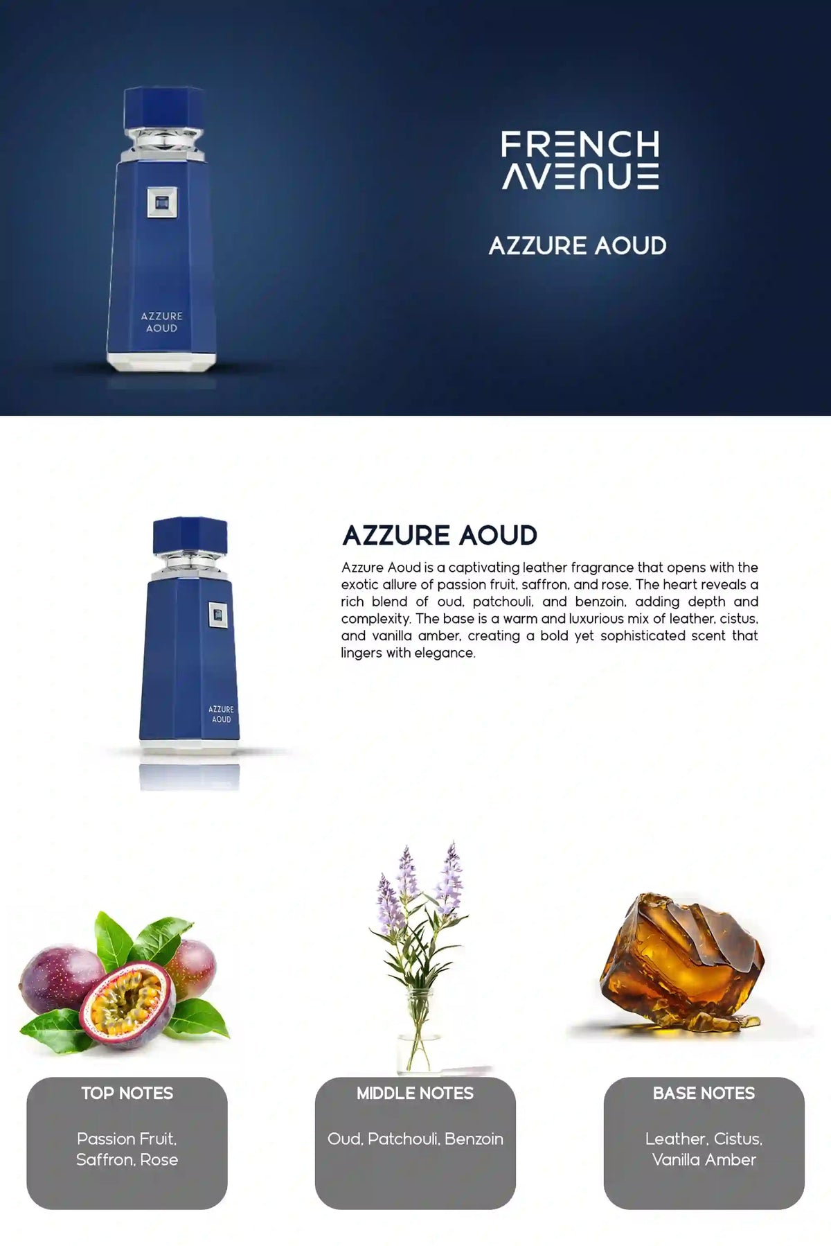 French Avenue Azzure Aoud Eau de Parfum 100 ml – profumo arabo uomo