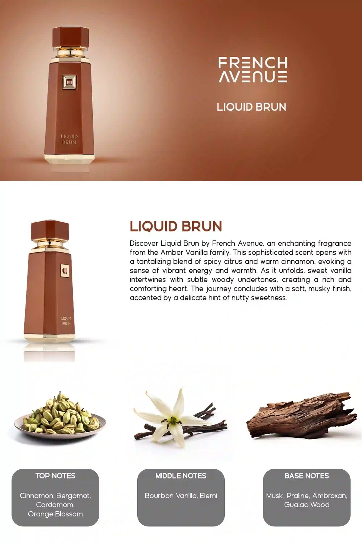 French Avenue Liquid Brun Eau de Parfum 100 ml – profumo arabo uomo