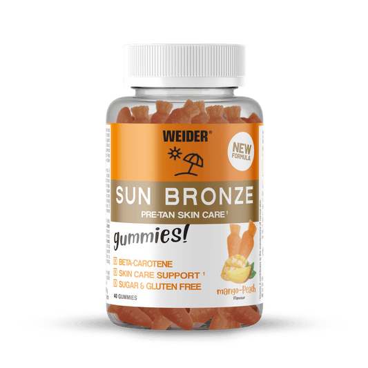 Weider Sun Bronze 40 gummies mango e pesca – integratore con vitamina A e beta-carotene