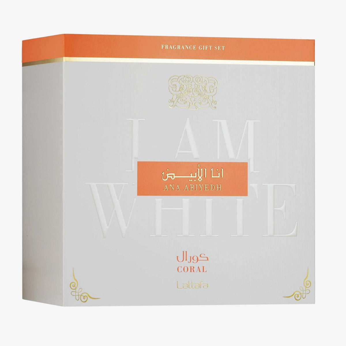 Lattafa Ana Abiyedh Coral cofanetto EDP 60 ml + 12 ml + hair mist 50 ml – profumo arabo unisex