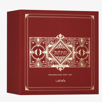 Lattafa Bade'e Al Oud Sublime cofanetto EDP 100 ml + 12 ml + hair mist 50 ml – profumo arabo unisex