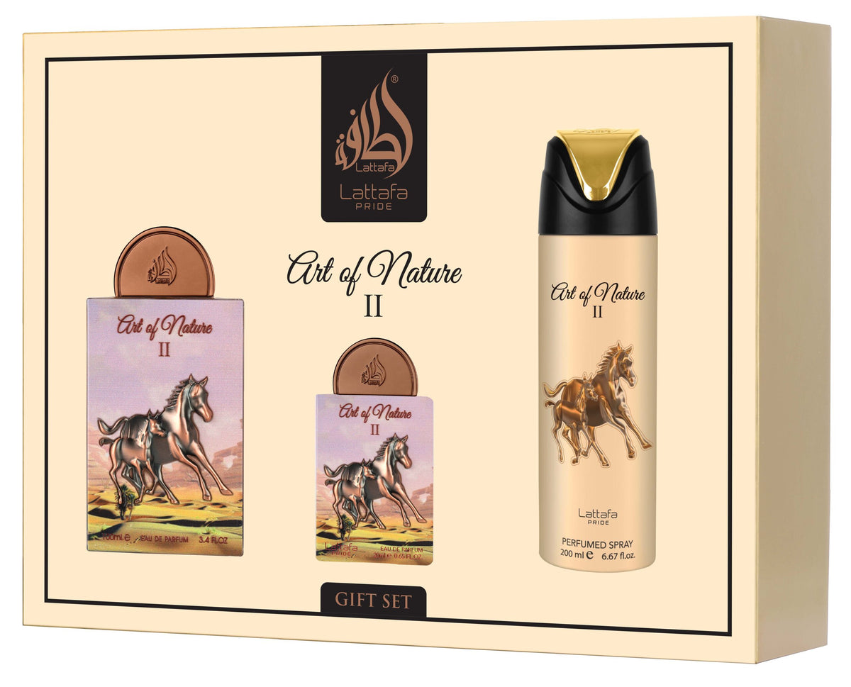 Lattafa Pride Art of Nature II cofanetto EDP 100 ml + 20 ml + deodorante 200 ml – profumo arabo unisex