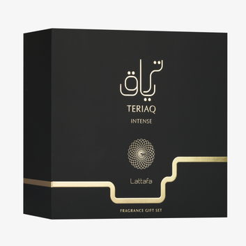 Lattafa Pride Teriaq Intense cofanetto EDP 100 ml + 12 ml + hair mist 50 ml – profumo arabo unisex
