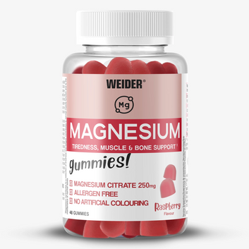 Weider Magnesium Gummies 48 gummies al lampone – integratore di magnesio 250 mg