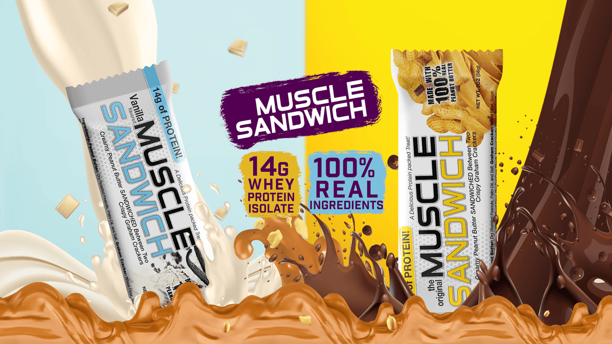 Muscle Sandwich Original – barretta proteica al burro di arachidi e cracker graham