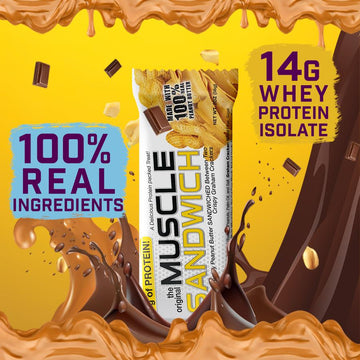 Muscle Sandwich Original – barretta proteica al burro di arachidi e cracker graham
