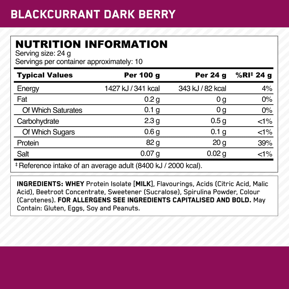 Optimum Nutrition Clear Protein 240 g – proteine isolate del siero in polvere