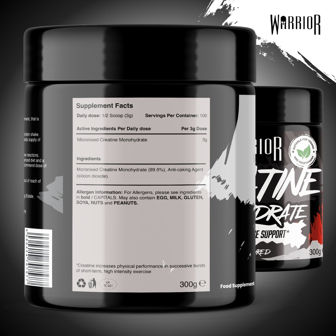 Warrior Creatine Monohydrate 300 g – creatina monoidrato micronizzata